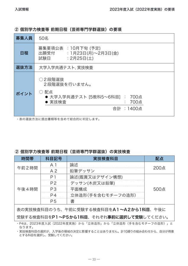 受験生のための筑波大学説明会2022 芸術専門学群