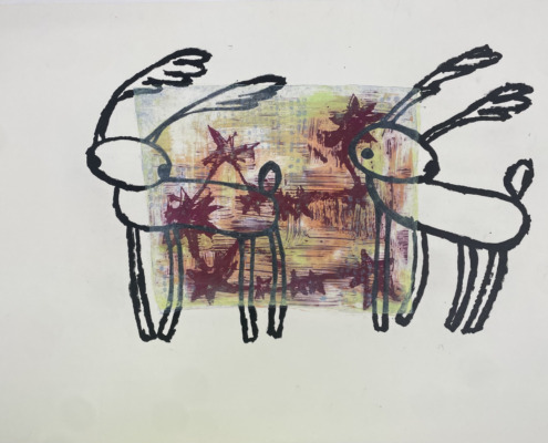 管里乃「季節のこと」40×60cm、リトグラフ、その他