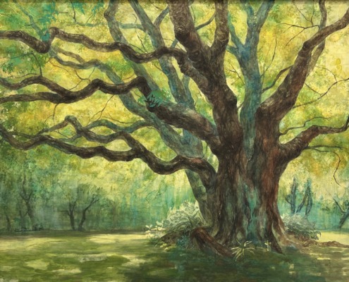 樋口幸ナギーナ「光を掴む手」F100、岩絵具、水干絵具、洋箔、高知麻紙