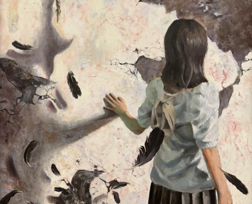 野田将太「幸を願う」F100油彩蠟石鹸キャンバス