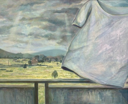 柴戸彩杏「あなたが生まれた日」F100号、キャンバスに油彩