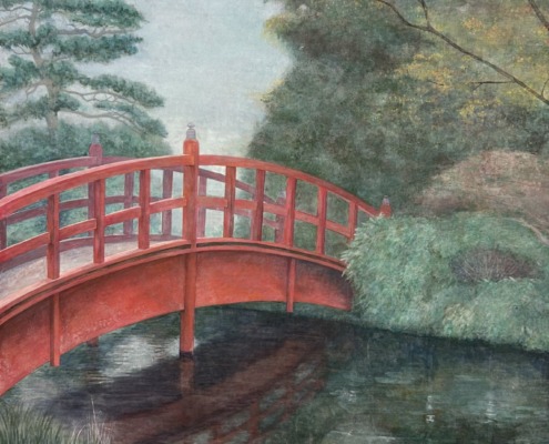 上野莉穂「憩い」P100、岩絵具、水干絵具、ジェッソ、胡粉、墨、高知麻紙