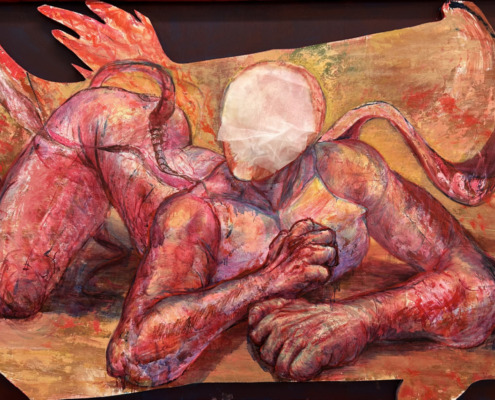 岩下悠理「はらばい」F200号変形、油彩・⽔性アルキド樹脂絵具、パネル