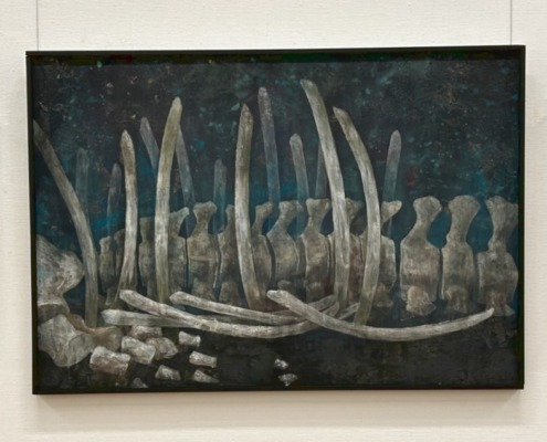 永井風花「サイハテ」P100号1枚M50号2枚、岩絵具 水干絵具、墨、銀箔、雲肌麻紙