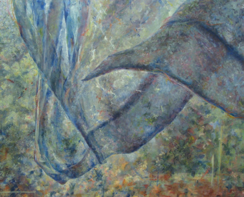 伊藤ひよし「夢うつつ」162.0×162.0(cm)油彩、テンペラ、オイルパステル、パネル