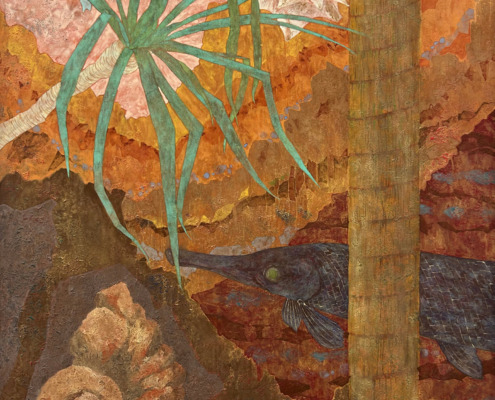 飯村拓生「ストラタ」F100号 麻紙、岩絵具