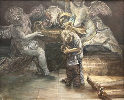 桾本紫月「光の端で」F100油彩キャンバス