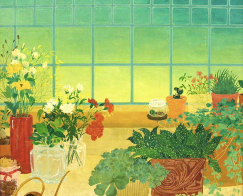 大関睦実「記憶の部屋」S100、岩絵具、水干絵具、高知麻紙、パネル