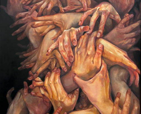 豊田みのり「波」162.0×130.3(cm)、キャンバス、油彩