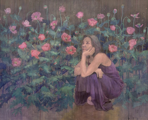 児玉華_「しあわせ」_1620㎜×1303㎜_岩絵具、水干絵具、高知麻紙