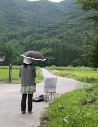 野外風景実習3 滞在中、しばしば雨に降られました。