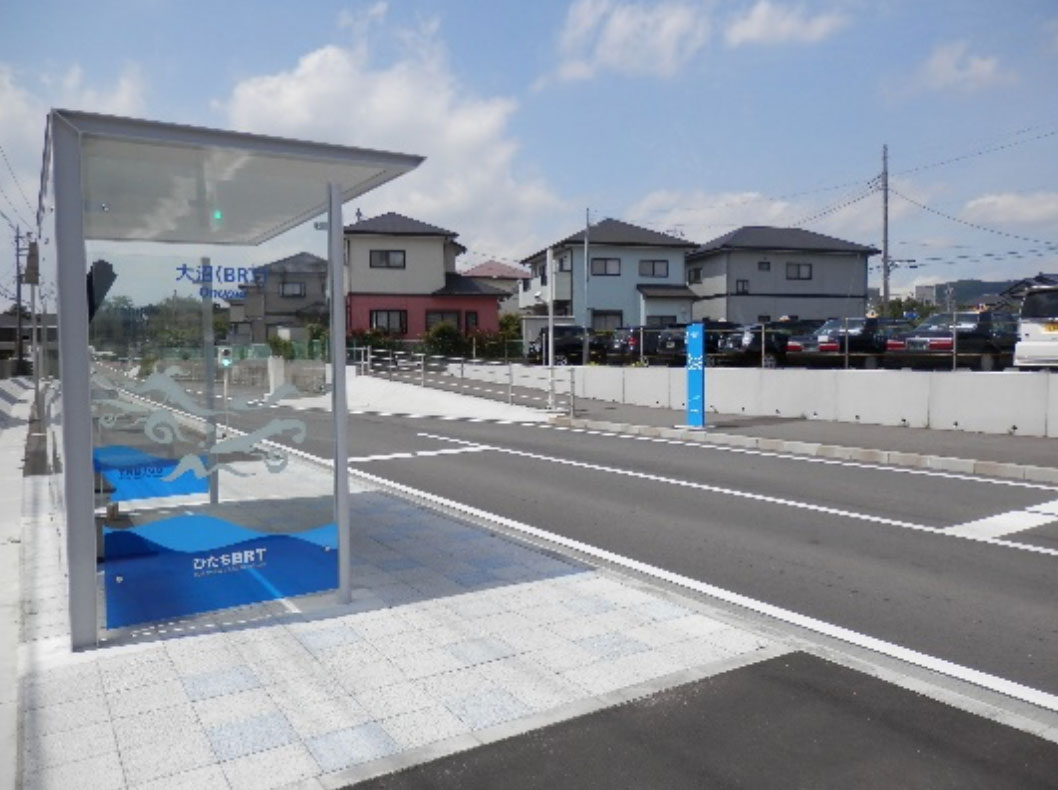 ひたちBRT第II期工事にともなうバス・バス停グラフィックデザイン